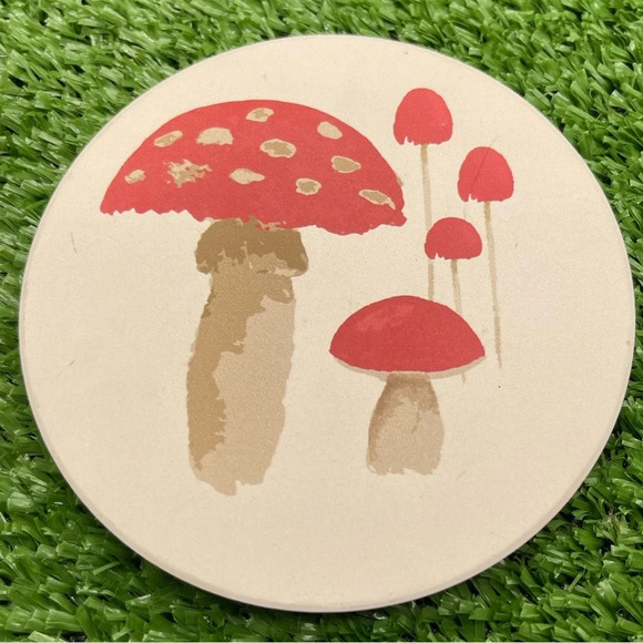 Other - Watercolor Mushroom Coaster, Style D, NWOT, For Bundles